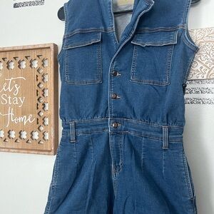 Denim Sleeveless Jumpsuit